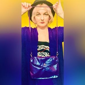 Purple leather purse